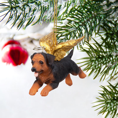 Ornement en forme d'ange pour chien «Honor the Pooch Rottweiler»