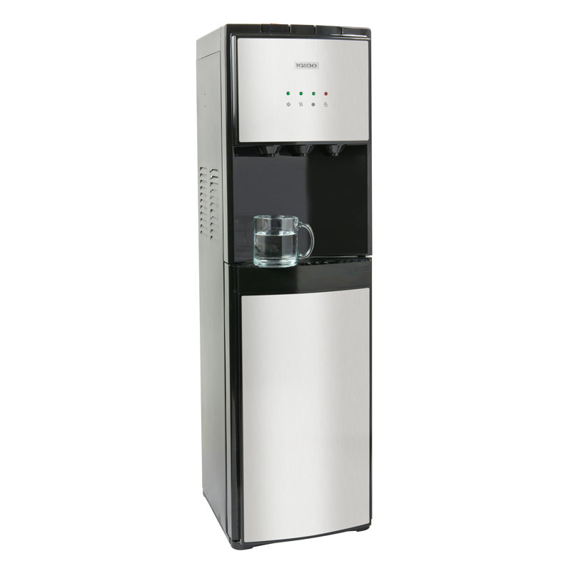 Black and Stainless Steel Bottom Load Water Dispenser