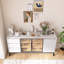 Buffet avec portes en verre et 3 tiroirs-1037040438