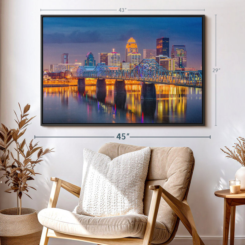 «Louisville Night Skyline Wall Art», H 29 po x l 43 po