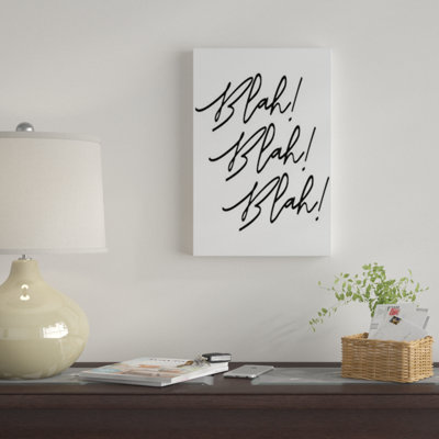 « blah blah blah », art textuel sur toile