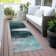 Machine Washable Indoor/Outdoor Xhevrie Teal Rug