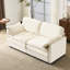 Nuage 69 po, coussins en chenille beige 22 po, 2 coussins décoratifs, siège modulaire, velours côtelé, assise moelleuse moyenne, pour le confort de votre appartement