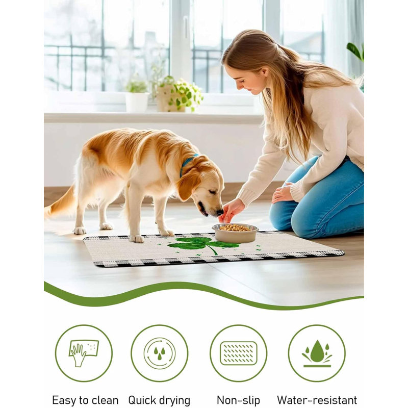 Tapis de salle de bain St. Patrick Lucky Shamrock Leaves Diatomaceous Earth