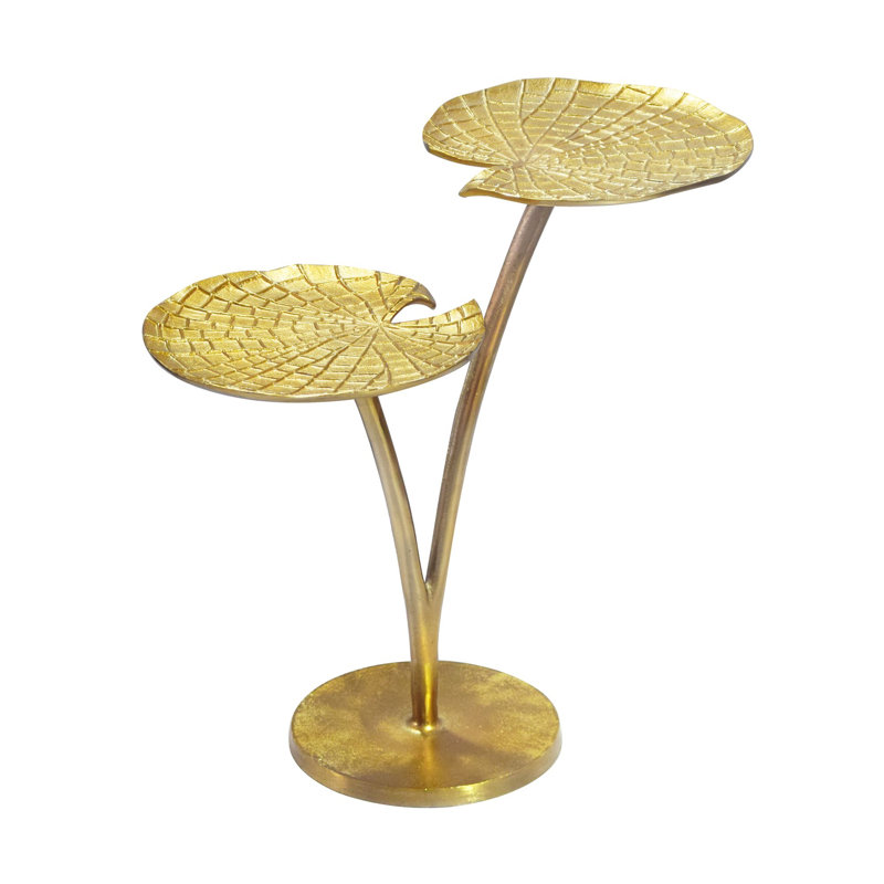 Gold Water Lily Aluminium Side Table