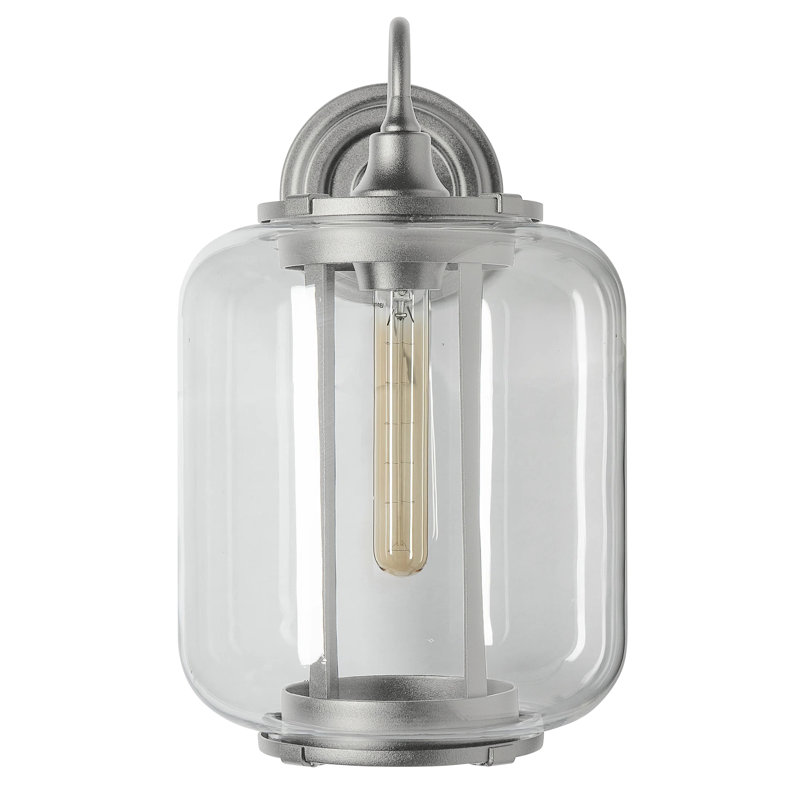 Fairwinds Outdoor Sconce - Clear Glass, Coastal Burnished Steel, 14.7" H x 9" W x 11.2" D