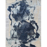Hand Knotted Area Rug in Ivory And Blue