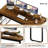 55 Inch Reversible L Shaped Computer Desk with 3 Drawers, Corner Desk with Storage Shelves and Removable Monitor Stand-1519856738