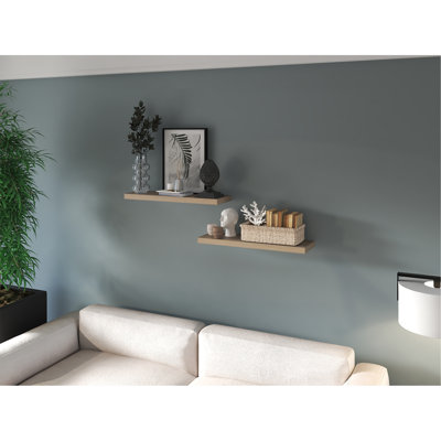 Tablette flottante Dallas, salon, pin clair