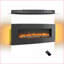 Foyer électrique, façade incurvée de 48 pouces avec lit flamme / braise multicolore & amp; Télécommande | Fixation murale | Électrique