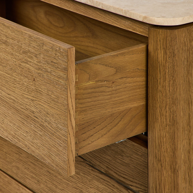 Raleigh 6 Drawer Dresser-Cappuccino Marble