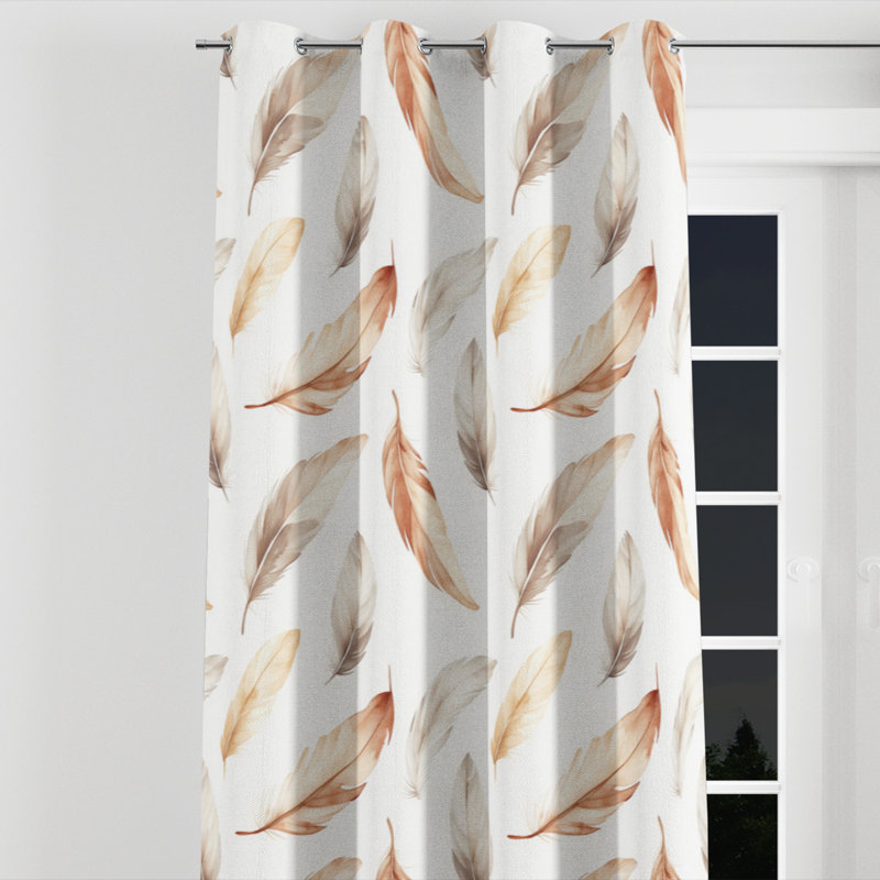 Panneaux de rideaux à motif floral - Rideau à œillets doux Boho Classic - 1 panneau, L 52 po x L 95 po, Œillets argentés