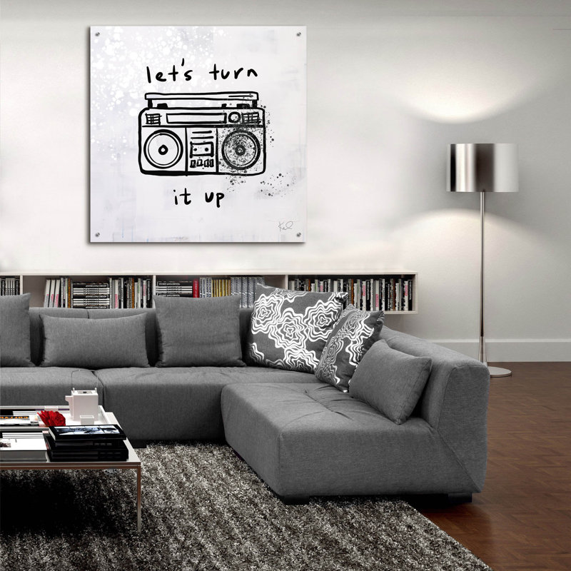  «Turn It Up 1» par Kent Youngstrom, art mural en verre acrylique, 36 po x 36 po, H 36 po x l 36 po