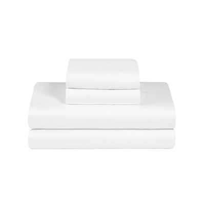  Draps 100% coton, literie en percale à tissage 300 fils, poche profonde de 16 po