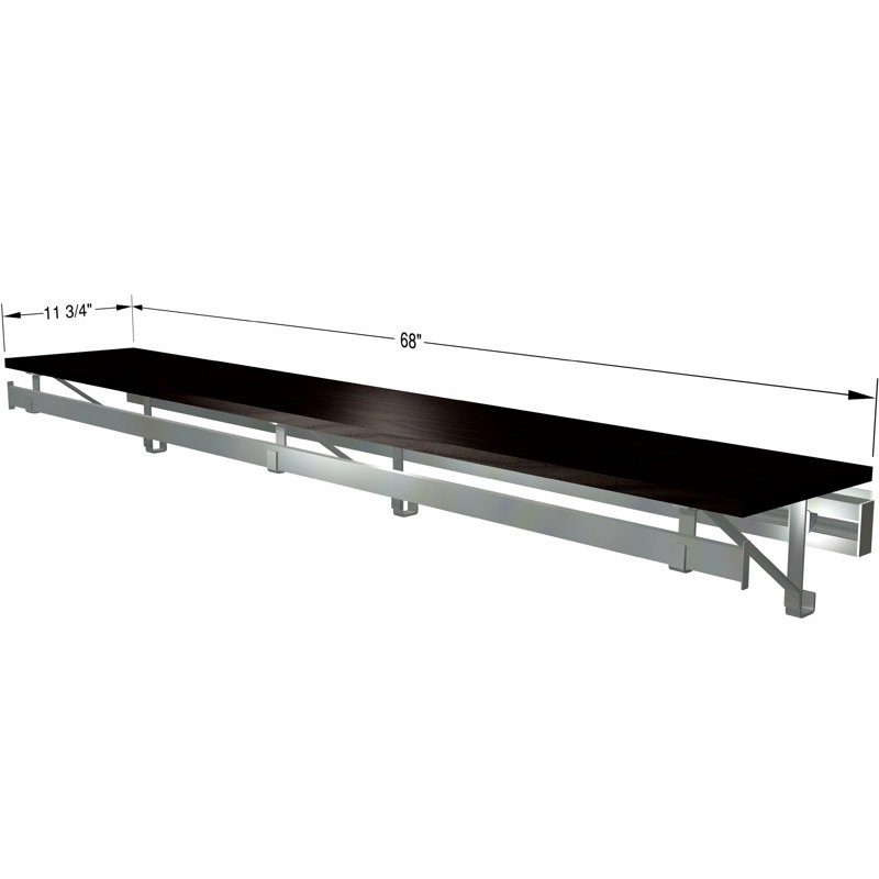 Système de rangement à tablette simple, Espresso, H 8,5 po x l 68 po x P 11,75 po