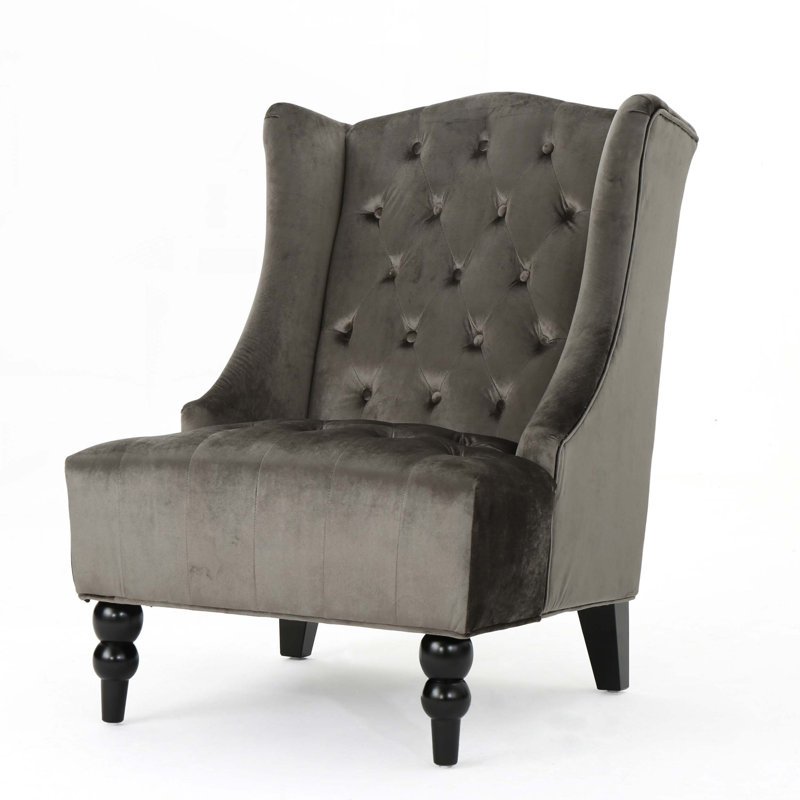 Fauteuil d'appoint Tuft Winback, Velours gris