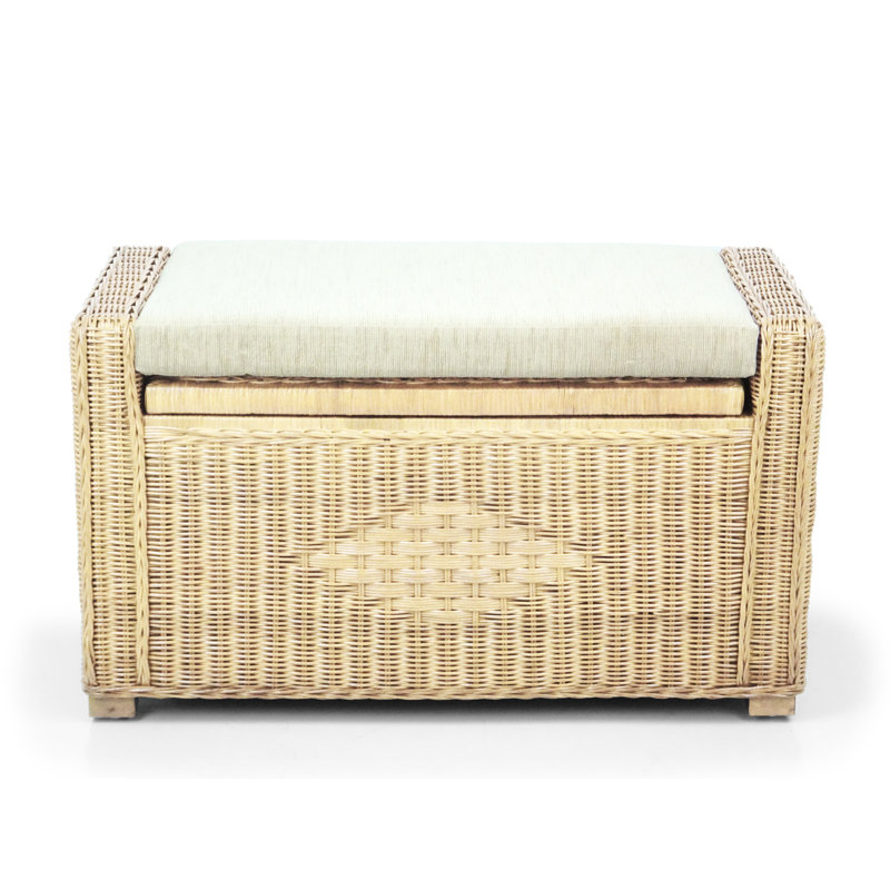 Adero 32" Wide Rectangle Storage Ottoman, Natural