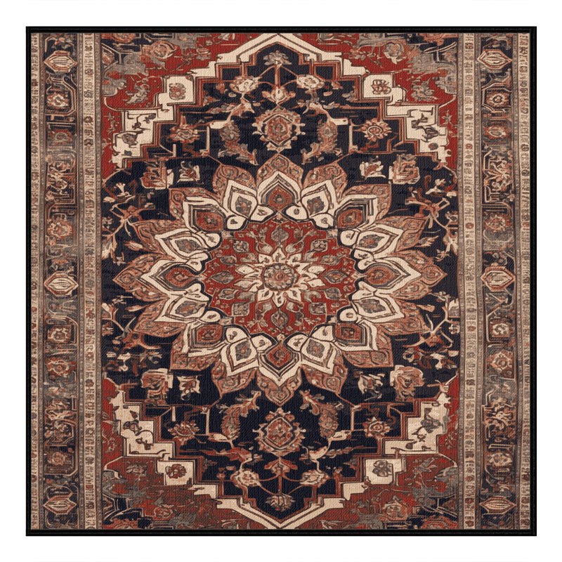 Machine Washable Persian Brown Area Rug, Square 7'