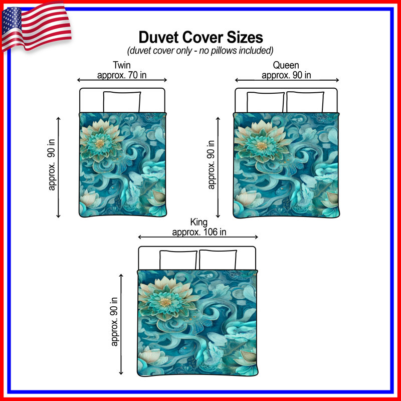 Housse de couette Art Floral Bedding, Lit simple