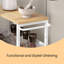 Chariot roulant mince, chariot de rangement à 4 niveaux, chariot étroit avec poignée, profondeur de 8,7 pouces, cadre en métal, pour la cuisine, la salle à manger, le salon, le bureau personnel, chêne beige et blanc ULRC033W09-137339908-137339909