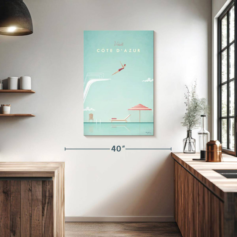 Affiche de voyage rétro Aime Cote D'Azer, H 39 po x l 26 po