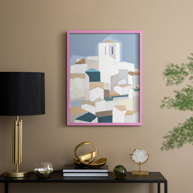 «Abstract XXXI», reproduction encadrée - prête à être accrochée - fabriquée aux États-Unis, H 29 po x l 23 po, Rose