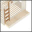Lit superposé double sur double avec tiroirs et tablettes de rangement, fabrication en bois massif, aucun sommier nécessaire, beige et naturel