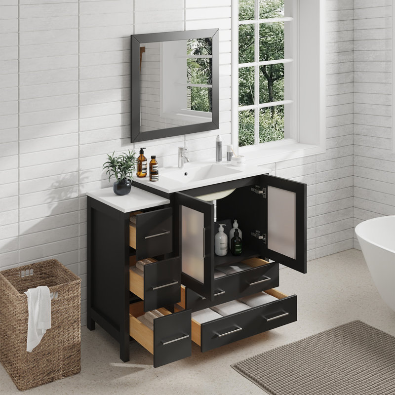  Ensemble de meuble-lavabo simple 42 "avec miroir, Espresso