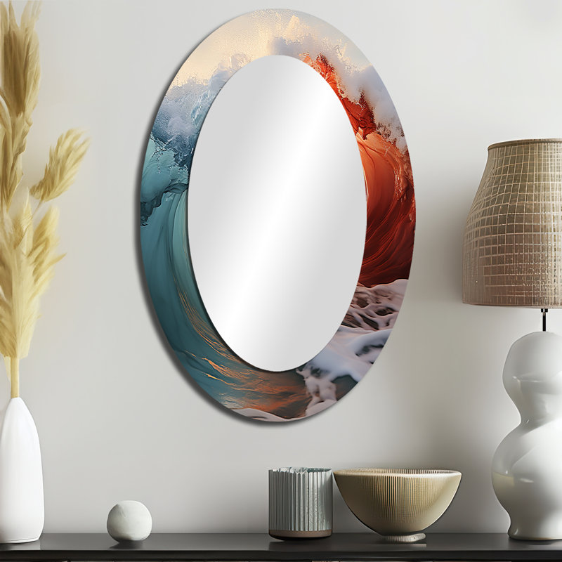 Miroir mural vert et vert, 36 po x 24 po