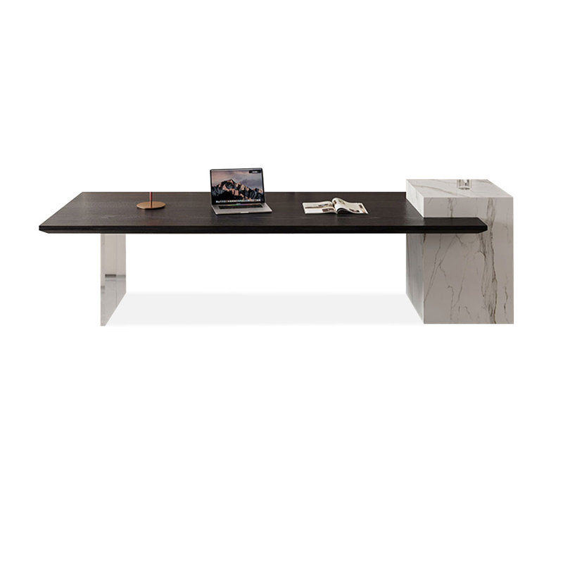 Bureaux rectangulaires noirs en bois massif, H 29,53 po x l 86,61 po x P 23,62 po