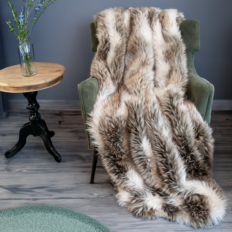 Jeté en fausse fourrure Thomas Collection®, L 60 po x L 72 po