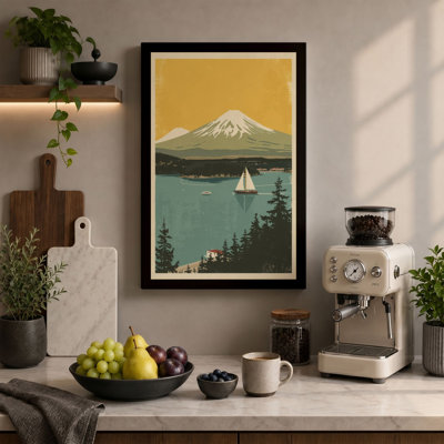 Mountain Lake Voyage Vintage - Wrapped Canvas