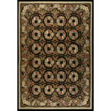 Vintage Needlepoint Chinese Floral, Geometric Rug
