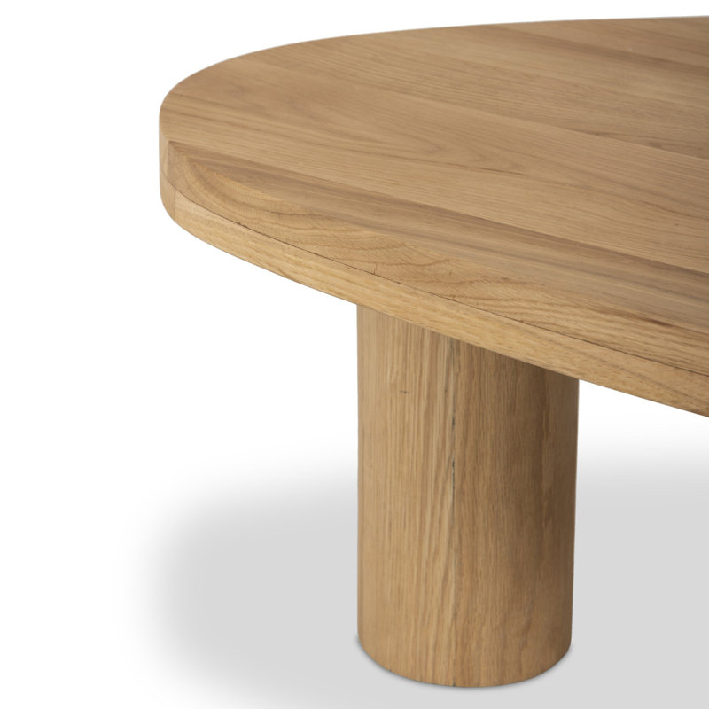 Zion Coffee Table - Small Table - Merlot, Natural Oak, 15" H x 25.5" L x 36" W