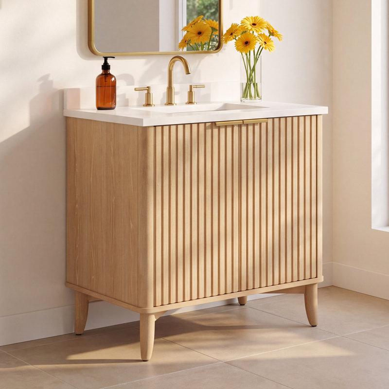 30" Single Bathroom Vanity, Rustic Ash