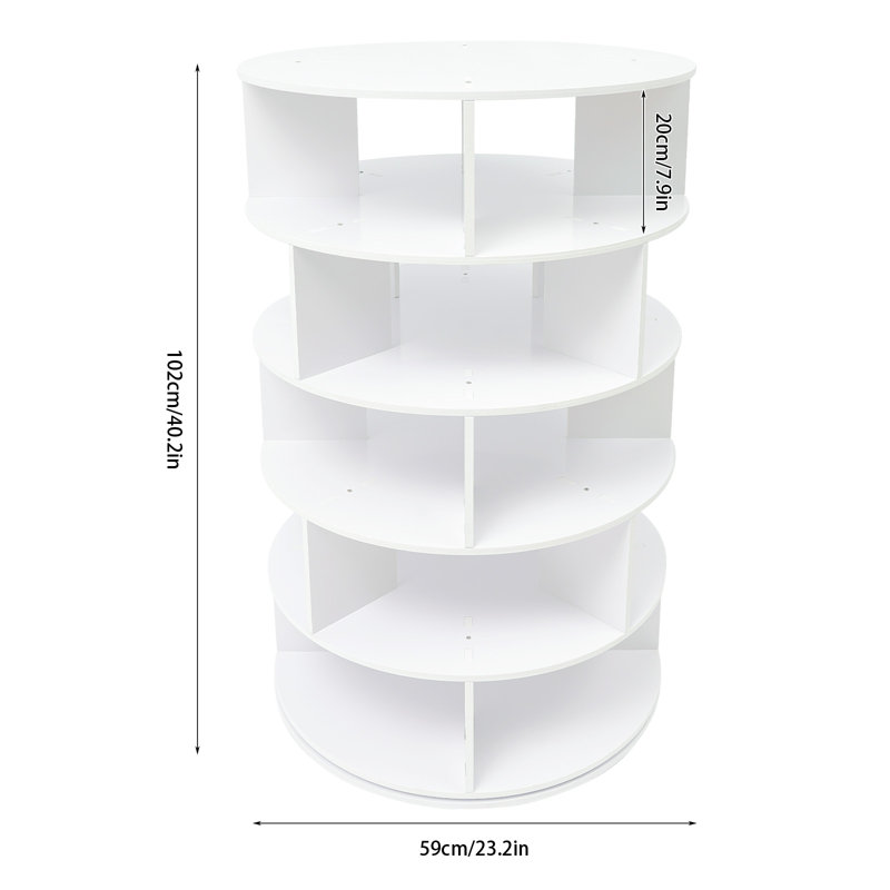 20 Pair Rotating Free Standing Shoe Rack, White