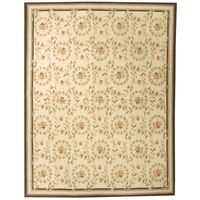 Oriental Hand-Knotted Rectangle 6' x 9' Wool Area Rug in Brown