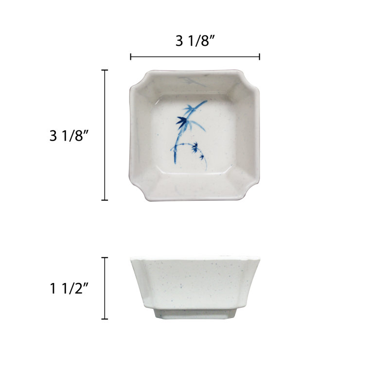 Bamboo 4 oz. Melamine Square Bowl