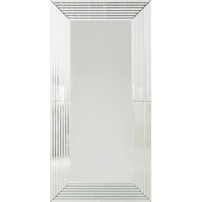 Linea Glass Framed Wall Full Length Mirror in Chrome