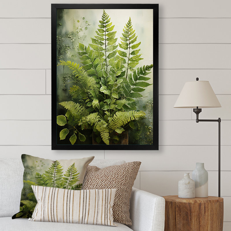Yosgarth Ferns Plant Timeless Elegance IV sur toile, Cadre photo noir, H 32 po x l 16 po x P 1 po
