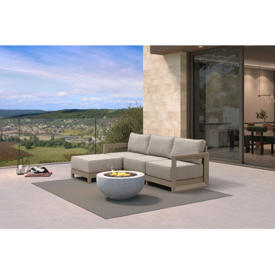 PURPLE LEAF Patio Furniture Set With 9.6" Thick Cushion And Soft Pillows Outdoor Sectional Sofas Modern Outdoor Conversation Sets For Yard Porch Deck, Khaki