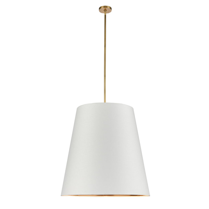 3 - Light Pendant, 76.88" H x 30" W x 30" D, Gold, White