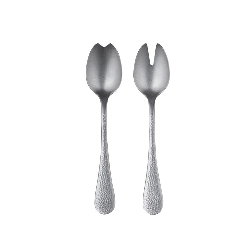 Couverts à salade (fourchette et cuillère) en acier inoxydable Epoque, Argent étain