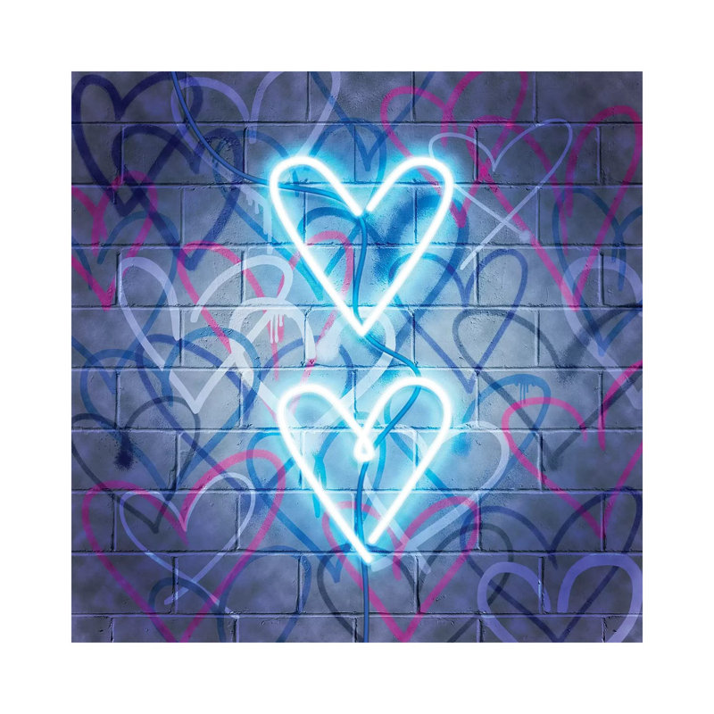 Neon Heart I - Wrapped Canvas Print, 30.48 cm H x 30.48 cm W