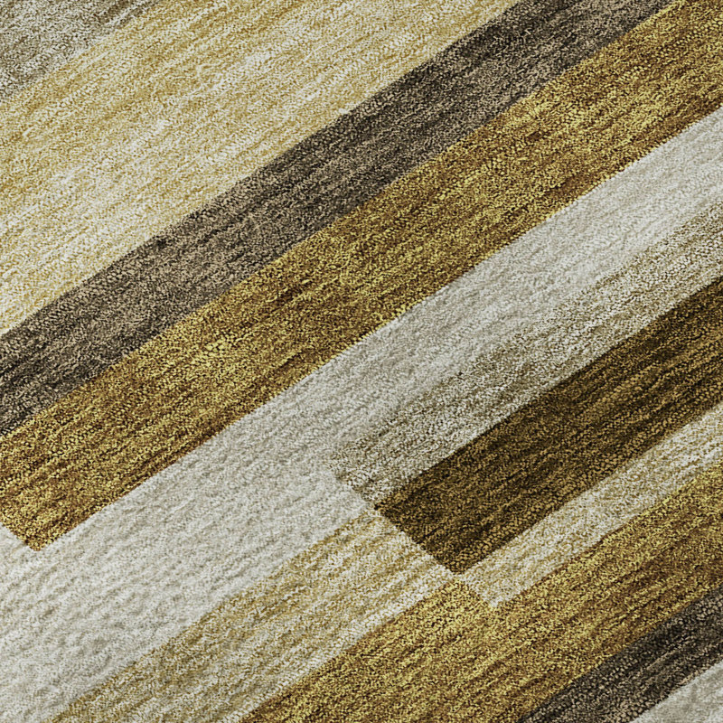 Premium Machine Washable Prisco Khaki Rug, Rectangle 9' x 12'