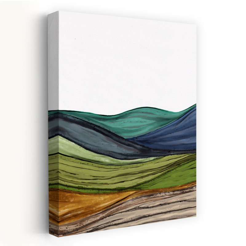 «Warm Abstract Landscape», art contemporain minimaliste, paysage naturel, 24" H x 16" W