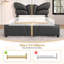 Structure de lit rembourrée en similicuir, avec tête et pied de lit en forme de papillon, structure de lit plateforme avec décorations en métal-794225152-794225213