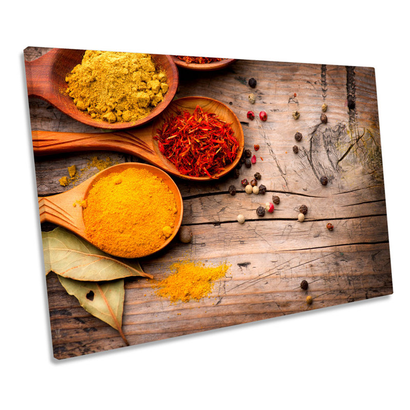 Curry Spices Powder Herbs - Wrapped Canvas Print, 61cm H x 91.4cm W