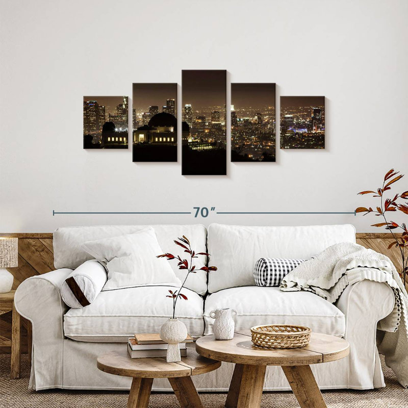 Griffith Park Observatory And Downtown LA, 24" H x 55" W