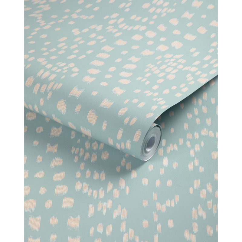 La Menagerie Les Touches Reverse Animal Print Wood Pulp Blend Pretrimmed Roll, Mist